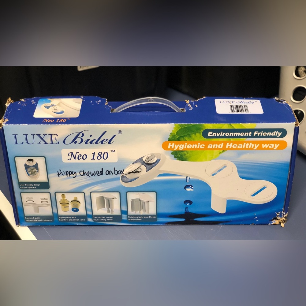 Luxe Bidet Neo 180. New in Box ,box is was used as a chew toy, product is fine.